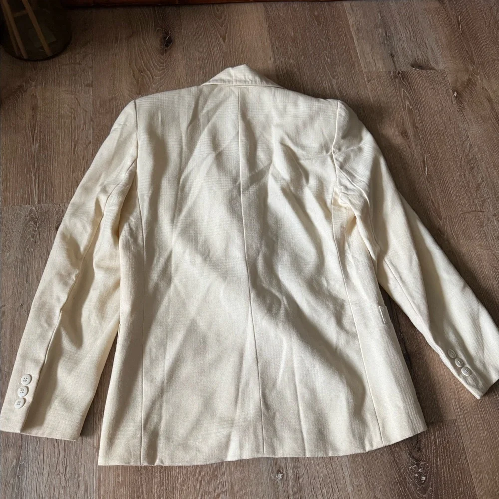 Christian Dior Petite Cream Double-Breasted Blazer Size 4‎